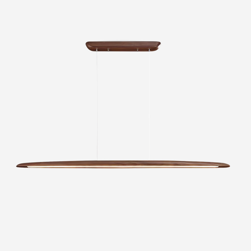 Linear Wood-Finish LED Pendant Light, Warm White, Japandi
