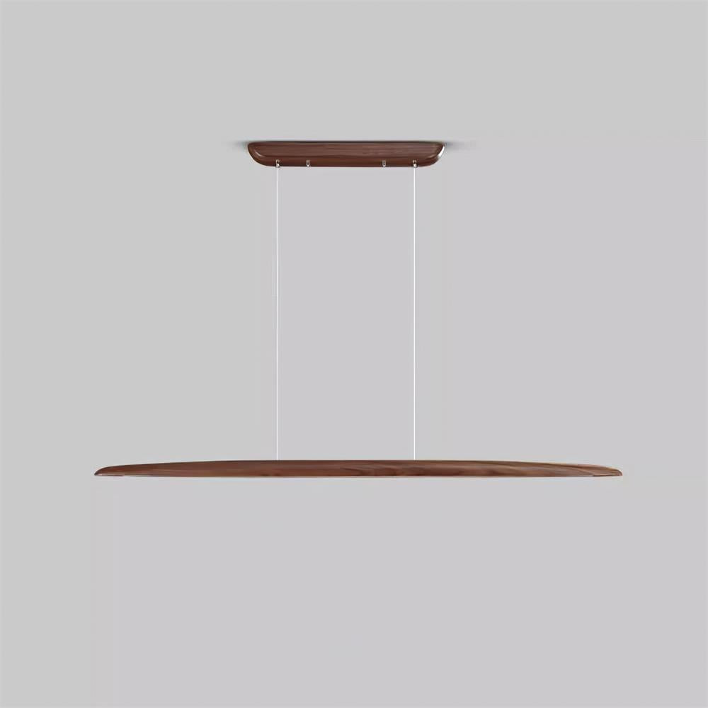 Linear Wood-Finish LED Pendant Light, Warm White, Japandi