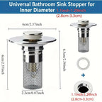 Solid Brass Pop-Up Basin Waste Plug 26-32mm with Hair Filter