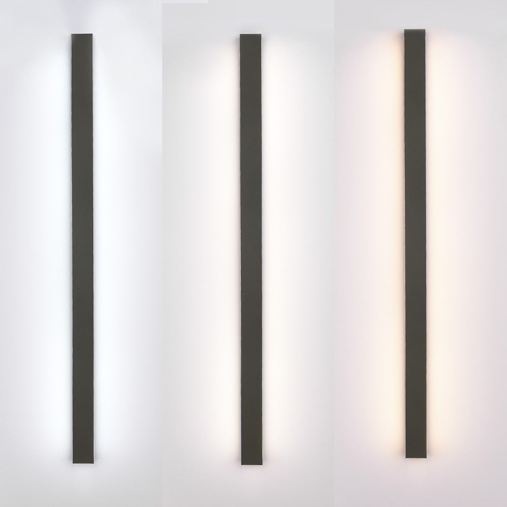 Linear LED Outdoor Wall Light, IP65, 30-200cm, Black or Grey