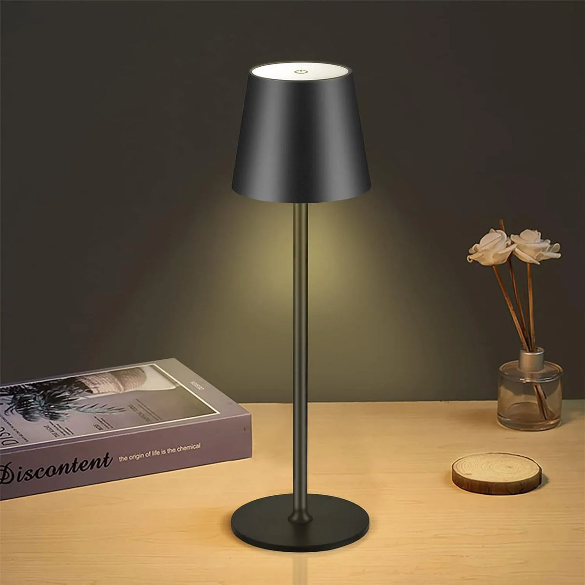 Cordless Metal Table Lamp with Built-In Battery, 38 cm