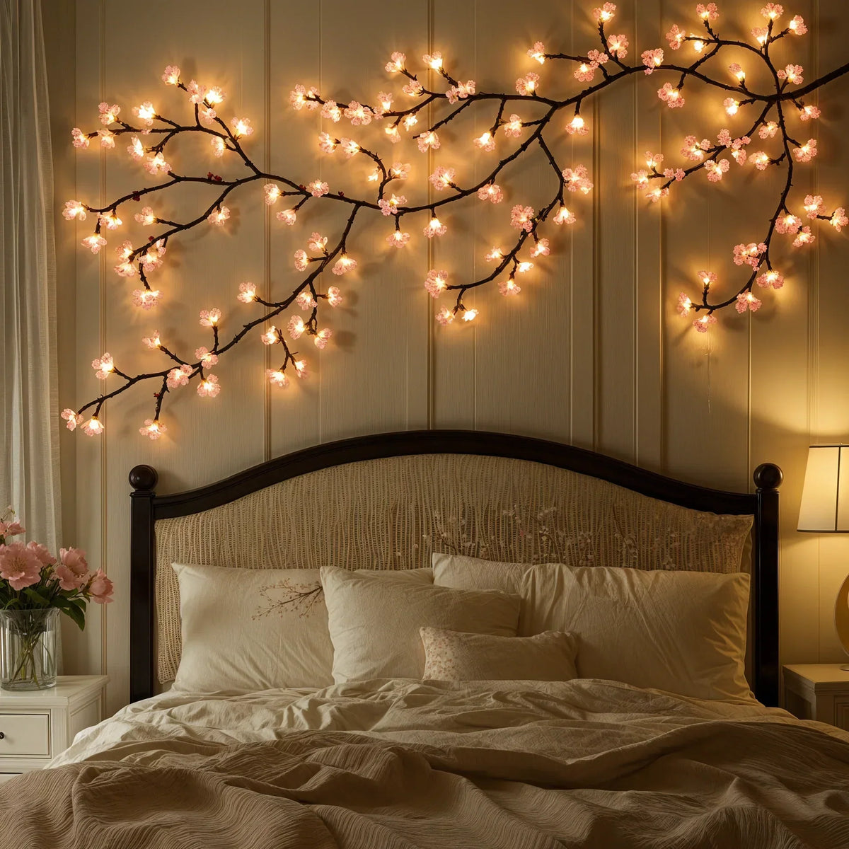 LED Cherry Blossom Branch 160cm with 72 Pink and Warm Lights