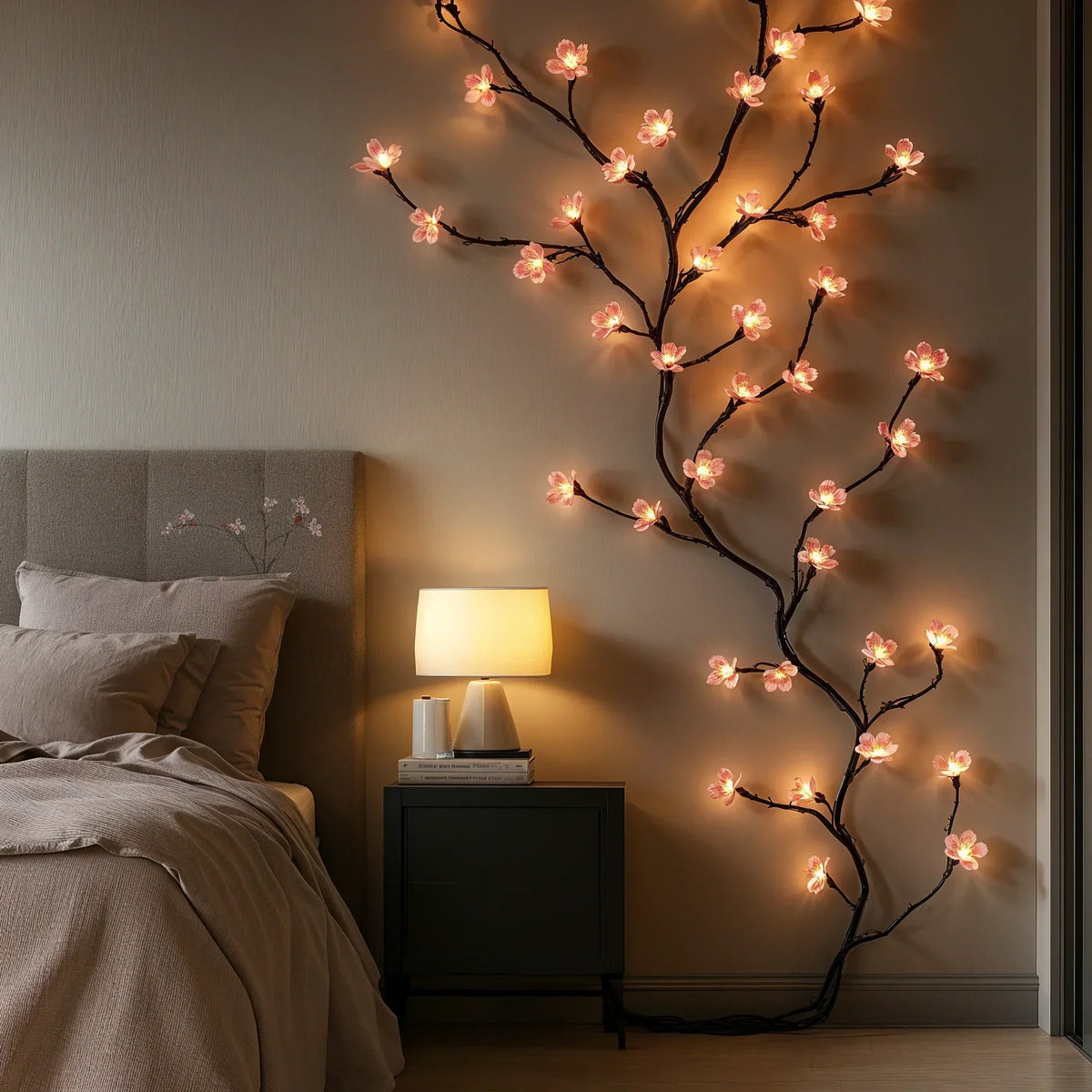 LED Cherry Blossom Branch 160cm with 72 Pink and Warm Lights