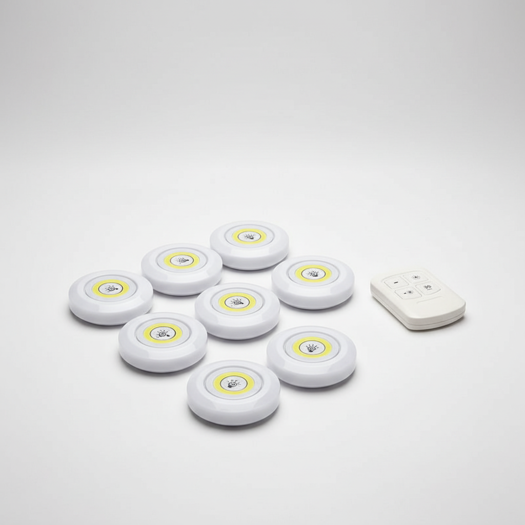 Battery LED Under-Cabinet Spotlights, Set of 3, Dimmable