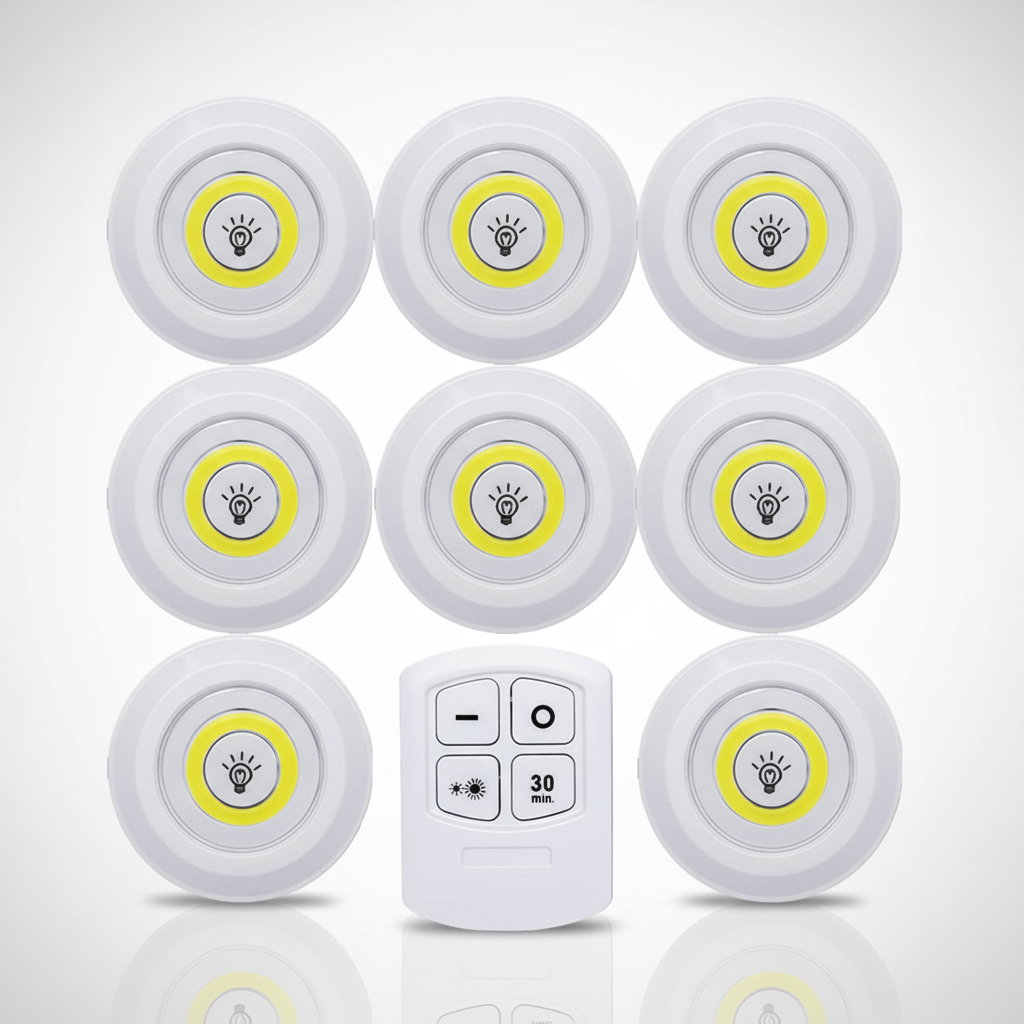 Battery LED Under-Cabinet Spotlights, Set of 3, Dimmable