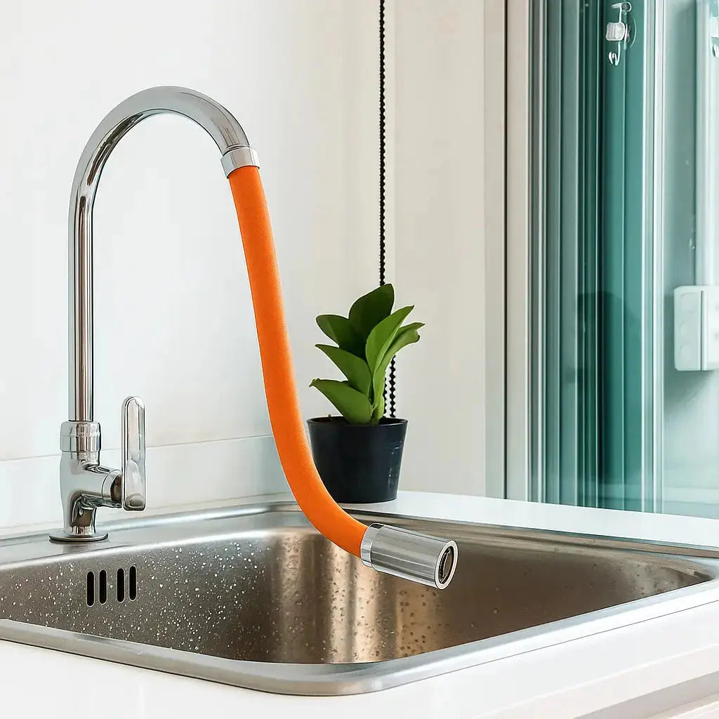 Flexible 360 Degree Tap Extender with Double Swivel Joint