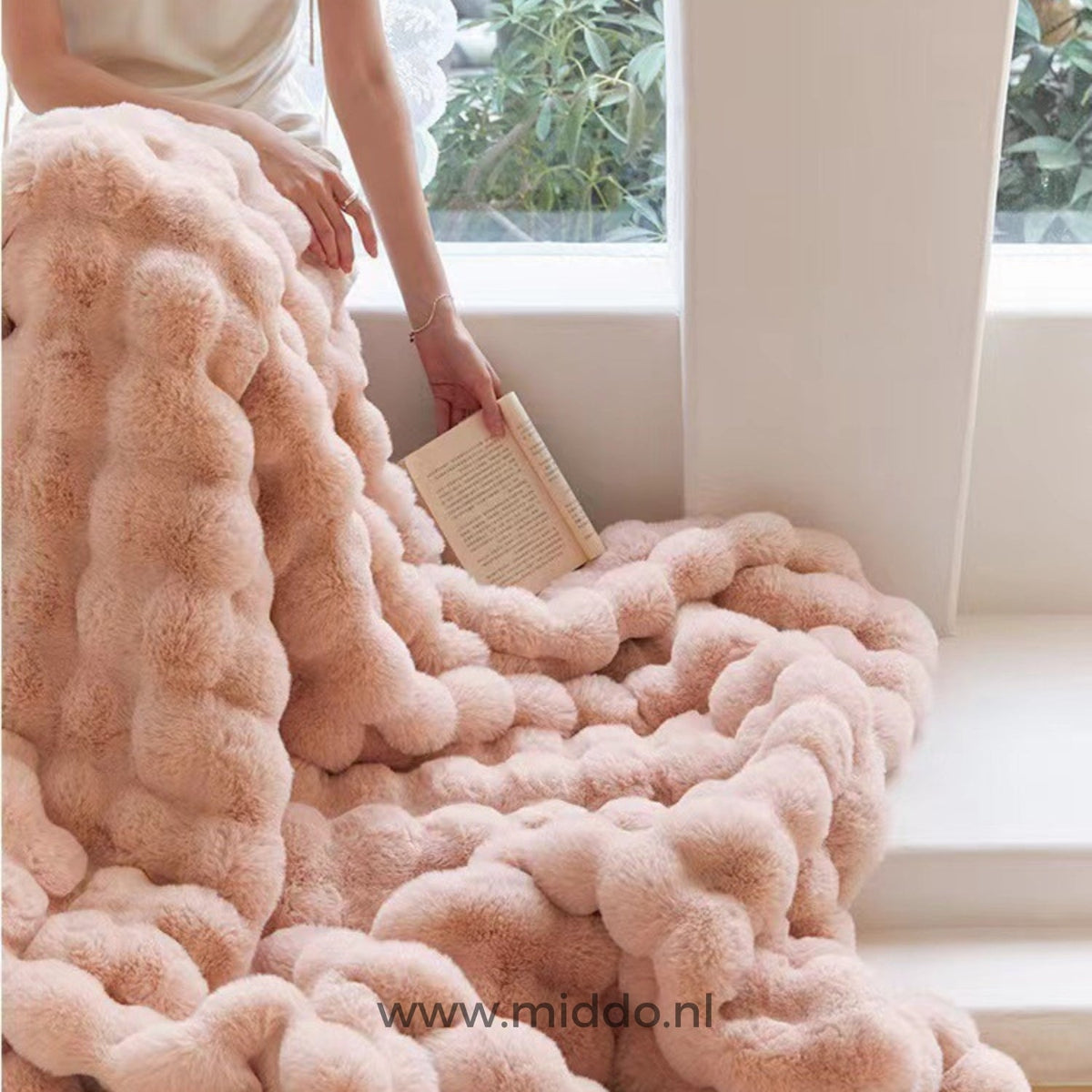 Teddy Fleece Throw Blanket, Extra Thick Plush, Five Sizes