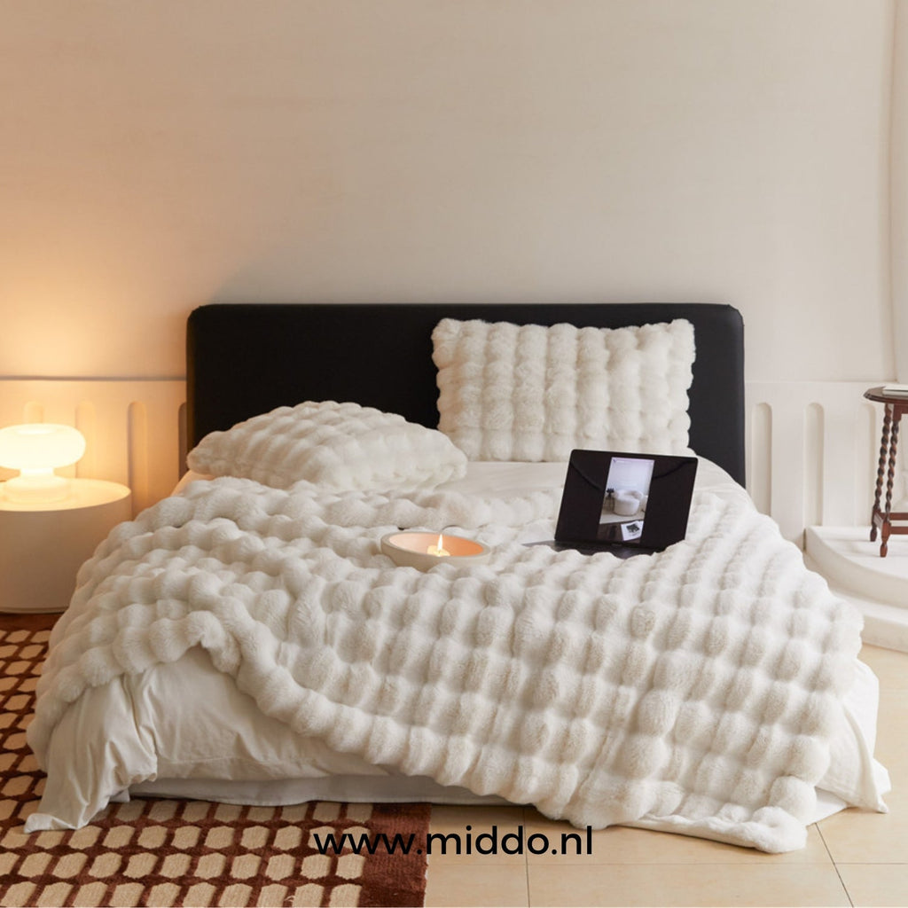 Teddy Fleece Throw Blanket, Extra Thick Plush, Five Sizes