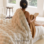 Teddy Fleece Throw Blanket, Extra Thick Plush, Five Sizes