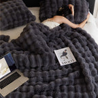 Teddy Fleece Throw Blanket, Extra Thick Plush, Five Sizes