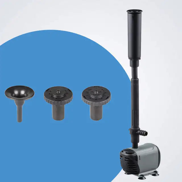 Pond Fountain Pump, Adjustable Flow, Three Spray Nozzles, 8W
