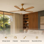 Scandi Ceiling Fan with Light, Reversible Motor & Remote Control