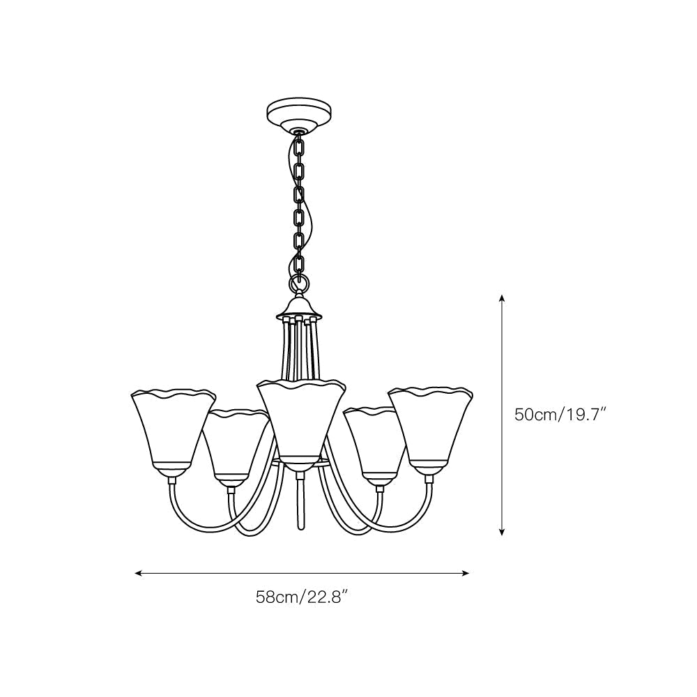 Brass Chandelier with Amber Glass Shades, 5 to 12 Lights