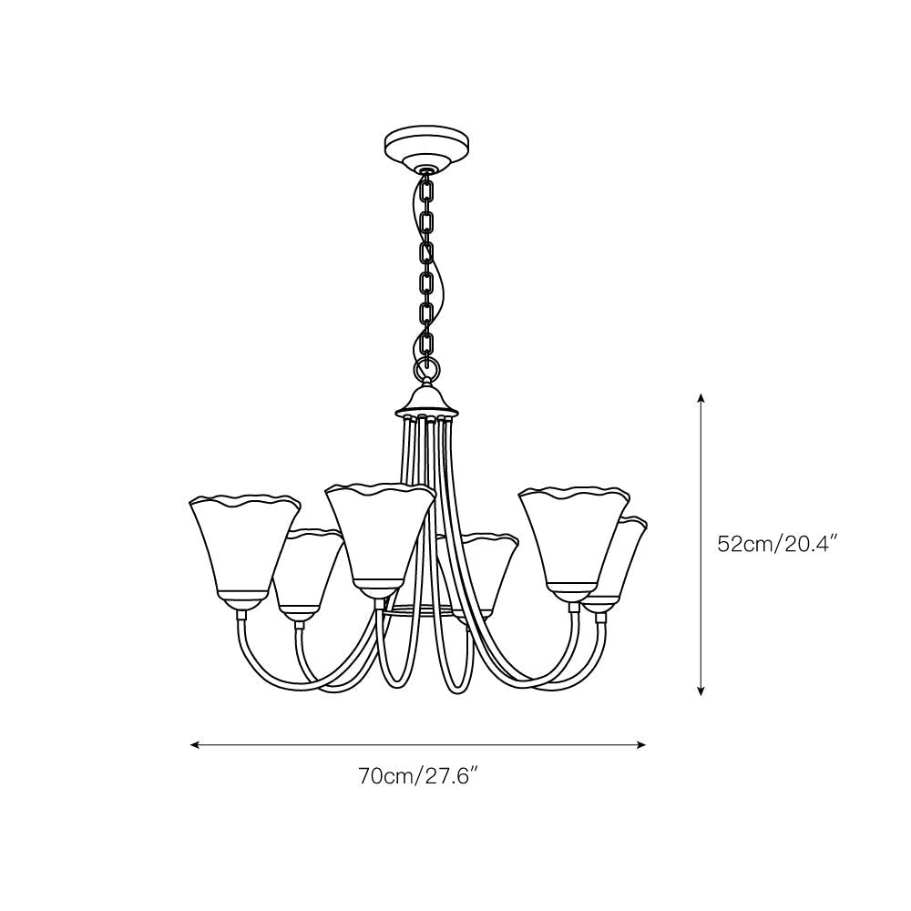 Brass Chandelier with Amber Glass Shades, 5 to 12 Lights