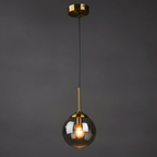 Glass Pendant Light 15cm with Metal Frame, E27, Bulb Included