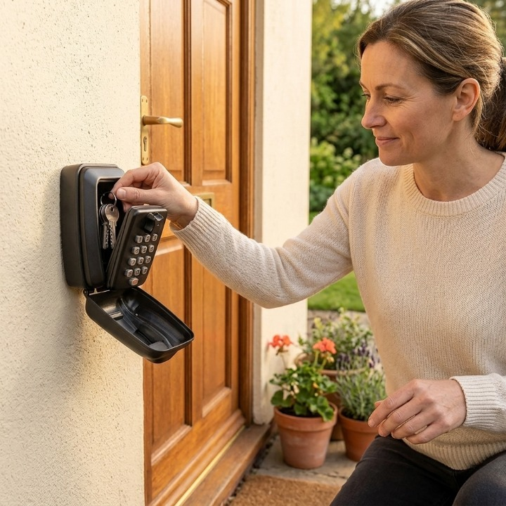 Outdoor Key Safe, Wall Mounted Zinc Alloy, 15 x 11 x 9 cm