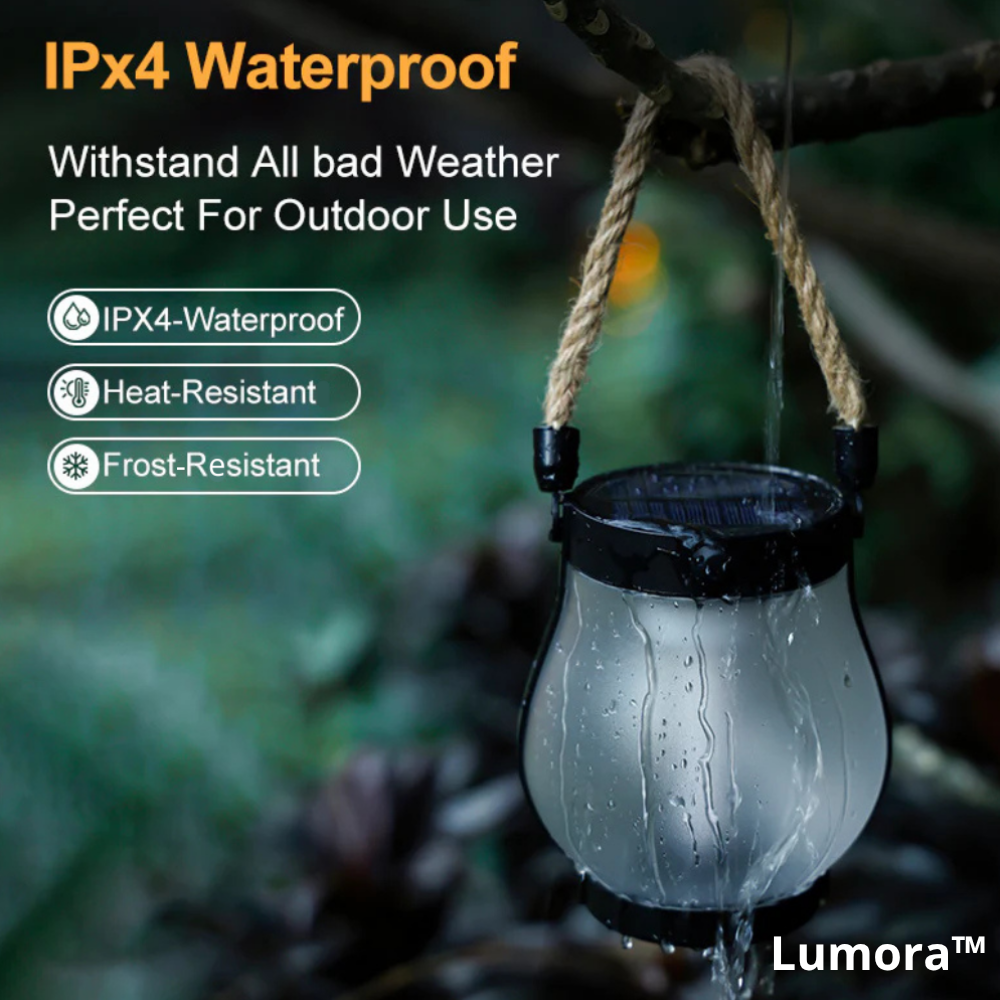 Solar Flame Effect Lantern, Weatherproof Garden Light
