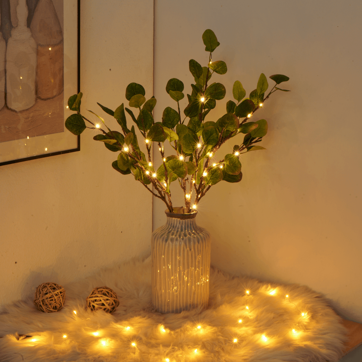 LED Olive Branch Light 70cm with 120 Warm White Fairy Lights