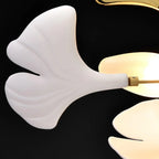 Ceramic Leaf U-Shaped Chandelier in Gold or Nickel, G9