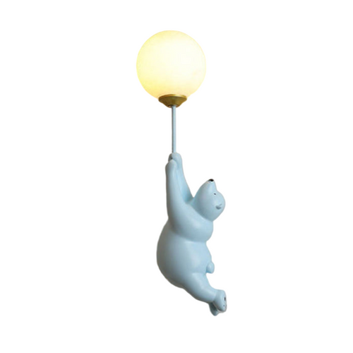 Bear with Balloon LED Wall Light for Kids Rooms, Resin