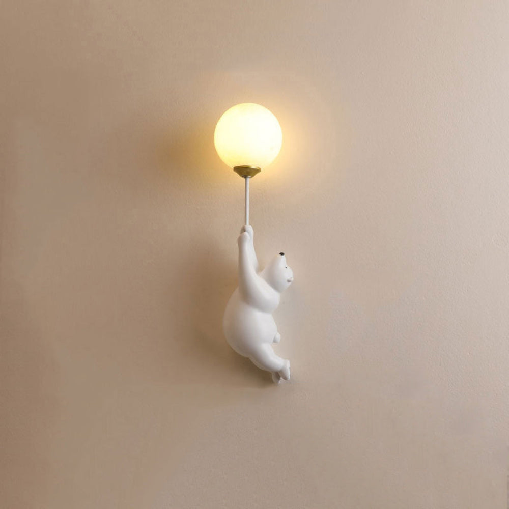 Bear with Balloon LED Wall Light for Kids Rooms, Resin