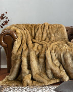Faux Fur Throw 150x200cm, Soft Blanket for Sofa or Bed