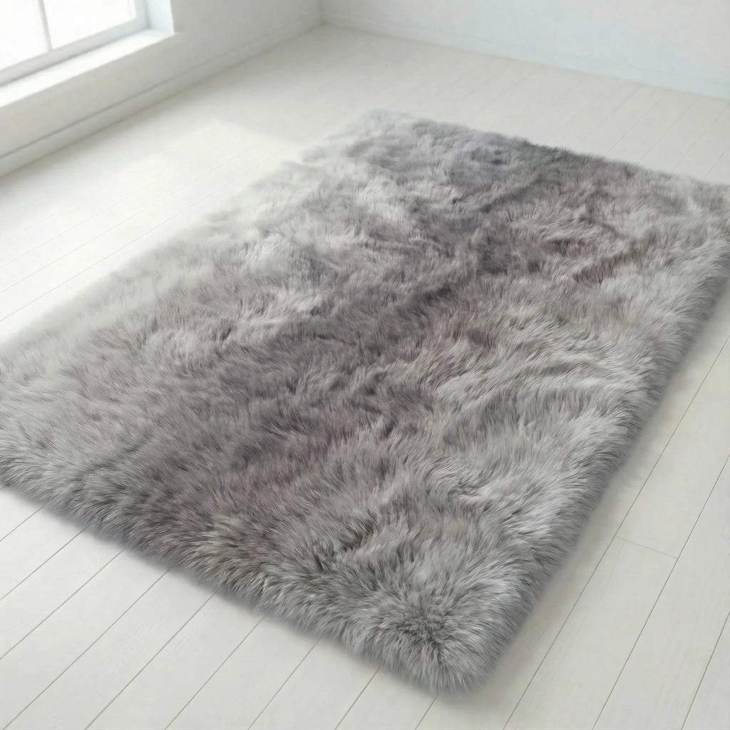 Ombre Shaggy Plush Rug, 4 cm Pile, Non-Slip Felt Backing