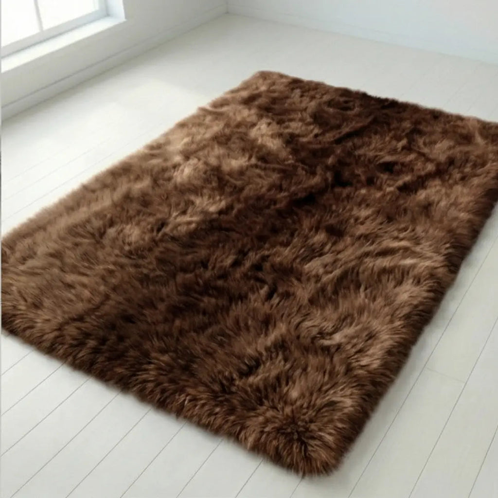 Ombre Shaggy Plush Rug, 4 cm Pile, Non-Slip Felt Backing