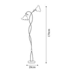 Flower Floor Lamp 170 cm, Green Metal with White Acrylic Shades