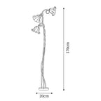 Flower Floor Lamp 170 cm, Green Metal with White Acrylic Shades