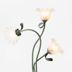 Flower Floor Lamp 170 cm, Green Metal with White Acrylic Shades