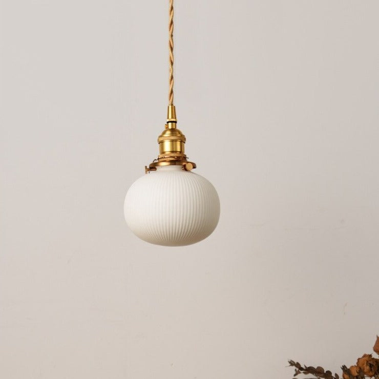Retro Pendant Light with White Ceramic Shade, 4W LED