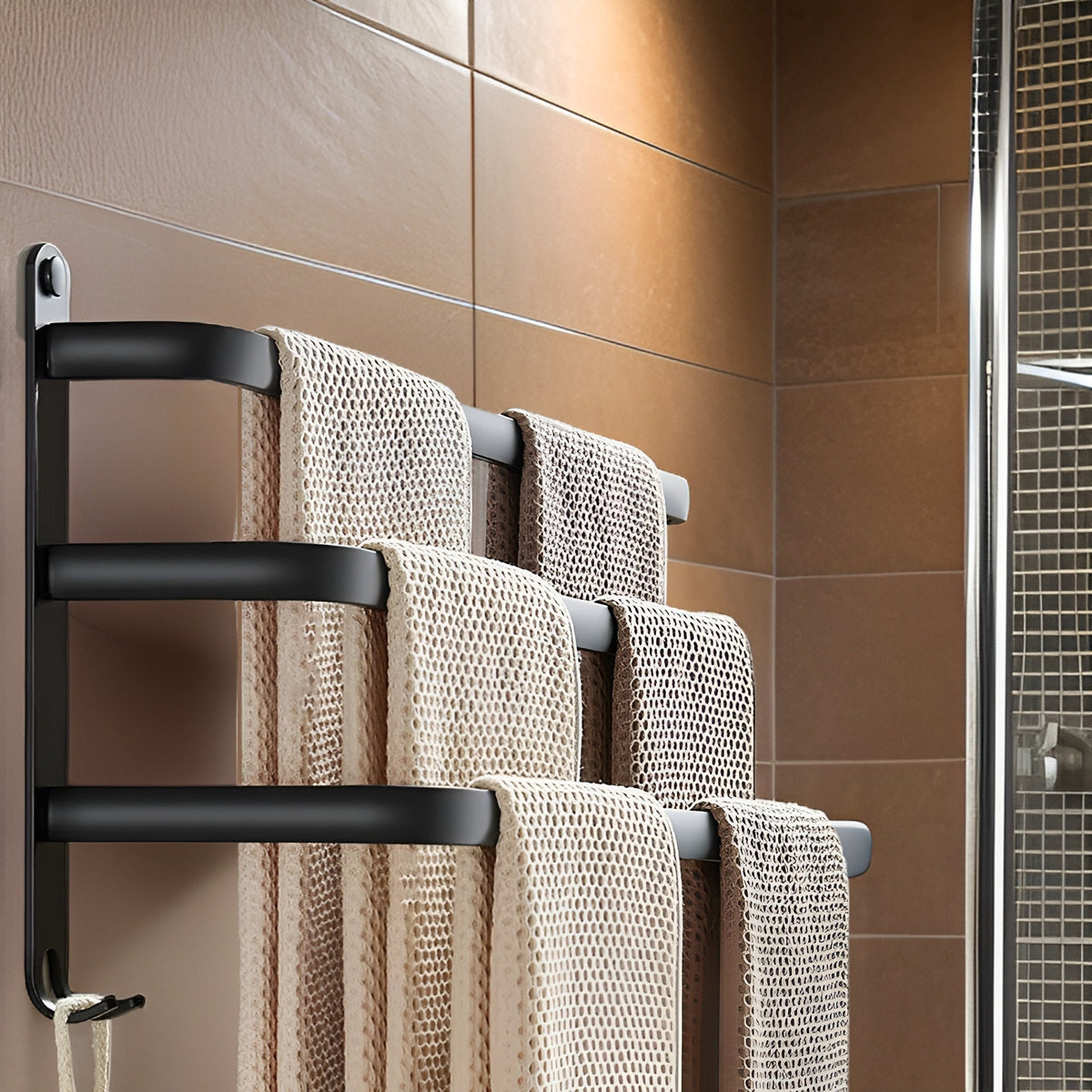 Wall Mounted Aluminium Towel Rack with 2 or 3 Bars, 40 or 60 cm