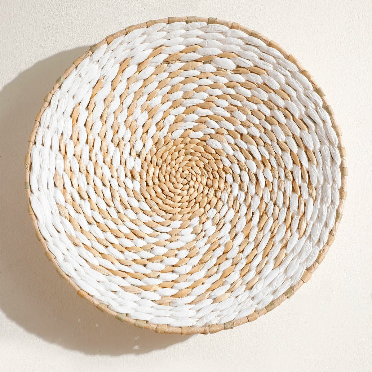 Boho Seagrass Wall Decor Set with Spiral and Wave Patterns