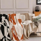 Soft Chenille Throw with Checked Texture for Sofa and Bed