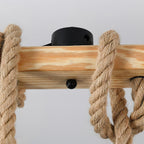 Hemp Rope Cage Pendant Light, Industrial, 3, 5 or 8 Lights