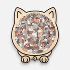 Wooden Cat Jigsaw Puzzle, 135 Pieces, Pastel Tones