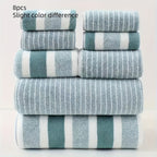 Coral Fleece Bath Towel Set of 8, Quick-Dry 280 gsm