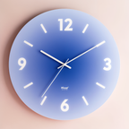 Silent Glass Wall Clock with Gradient Design, 30 cm