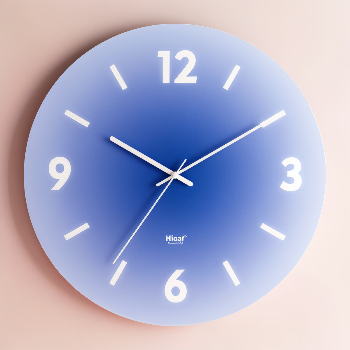 Silent Glass Wall Clock with Gradient Design, 30 cm