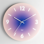 Silent Glass Wall Clock with Gradient Design, 30 cm