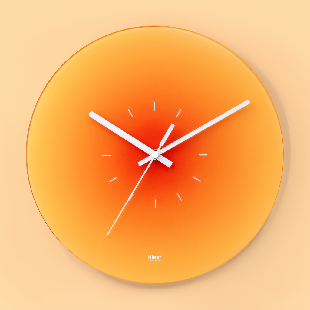 Silent Glass Wall Clock with Gradient Design, 30 cm