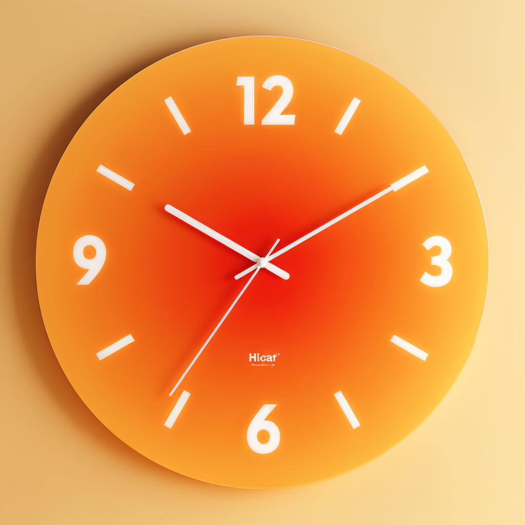 Silent Glass Wall Clock with Gradient Design, 30 cm