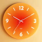 Silent Glass Wall Clock with Gradient Design, 30 cm