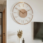 Minimalist Wood and Acrylic Wall Clock, Silent Movement
