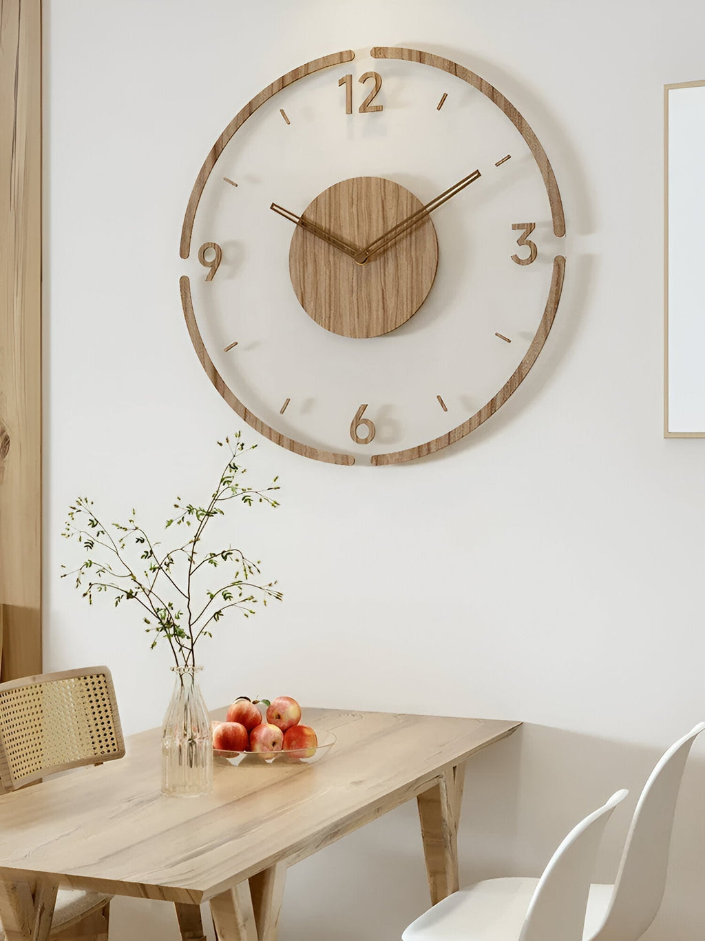Minimalist Wood and Acrylic Wall Clock, Silent Movement