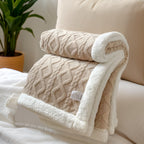 Reversible Sherpa Fleece Throw, Soft Polyester, 3 Sizes