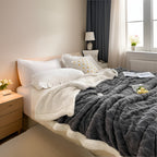 Reversible Sherpa Fleece Throw, Soft Polyester, 3 Sizes