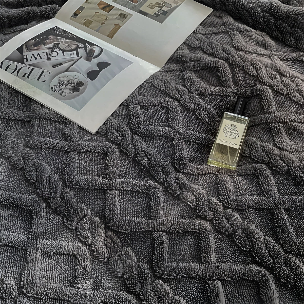 Reversible Sherpa Fleece Throw, Soft Polyester, 3 Sizes