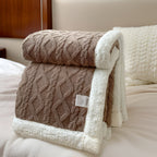 Reversible Sherpa Fleece Throw, Soft Polyester, 3 Sizes